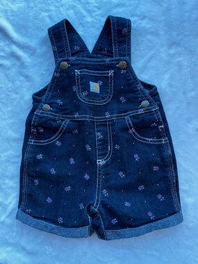 Carhartt Navy Floral Toddler Denim Shortalls